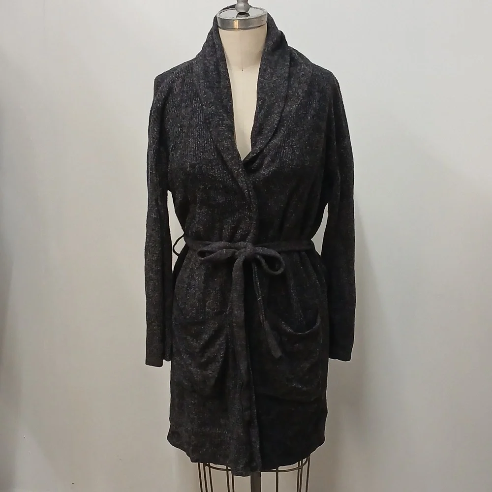 Barefoot Dream Cozy Chic Lite Grey Soft Bathrobe Unisex Size 2